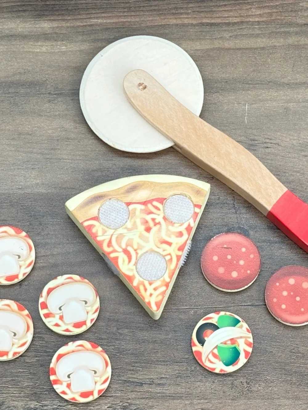Melissa & Doug Wooden Pizza Party Slice Toppings Cutter Replacement Pieces Parts